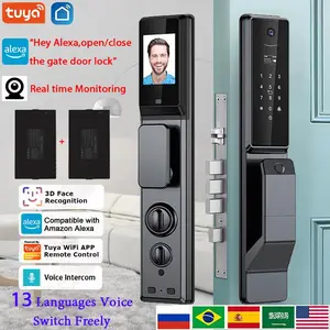 Waterproof Outdoor Smart  Lock Wifi Alexa Tuya APP Aluminium Alloy Material Fingerprint Password Smart Door Lock With Camera