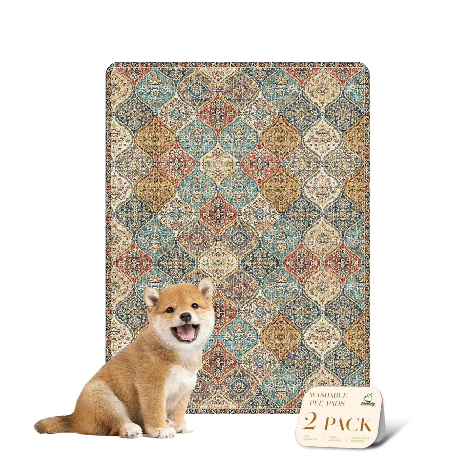 Nunubaby Washable Pee Pads for Dogs,Stylish,Super Absorbent,Non-Slip and Leak-Proof Pee Pads.Reusable Potty Pads for Dogs for Crates,Couch,Floors,Whelping Pads Litter Mat Pet Supplies,Feeding mat Puppy