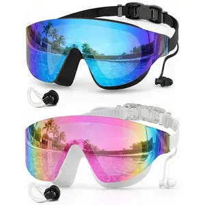Zoomsnail Upgrade Swim Goggles 2Pack, Frameless Wide View Swimming Goggles, Anti-Fog Anti-UV No Leaking Pool Goggles for Men Women Adult #Summervibes