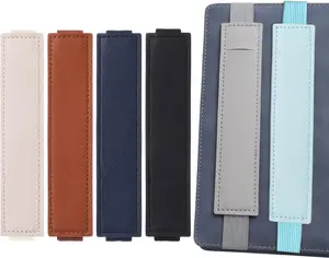 6 count Adjustable Pen Holder for Notebook, Elastic Band Pen Holder for Notebook PU Leather Pen Sleeve Pouch Detachable Journal Pencil Holder for Notebook Planners Binders and Books (6 Colors)