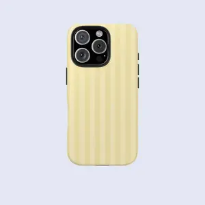 Butter Yellow Phone Case Striped Cute Phone Case For Summer Trendy Iphone 16 Pro Max Case Iphone 16 15 14 13 12