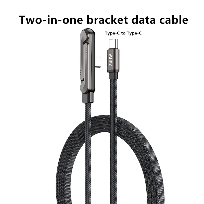 Folding Mobile Phone Stand 24W with Type-C to Type-C Fast Charging Data Cable Portable Cellphone Charger Accessory for Smartphones