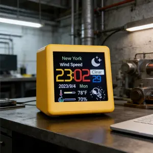 Smart Desktop Electronic Clock WiFi Weather Station Digital Display, Small TV Ornament, Birthday Festival Gift, Home Decor