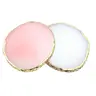 2Pcs Resin Nail Art Palette,Nail Polish Palette,Gold Edge Nails Holder Display Board,Cosmetic Mixing Tools for Nails Art(