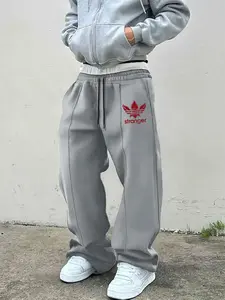 Stranger Things Twin Pants Design Casual Sportswear, Loose Drawstring Straight Leg Pants, Comfortable Fit for All Occasions