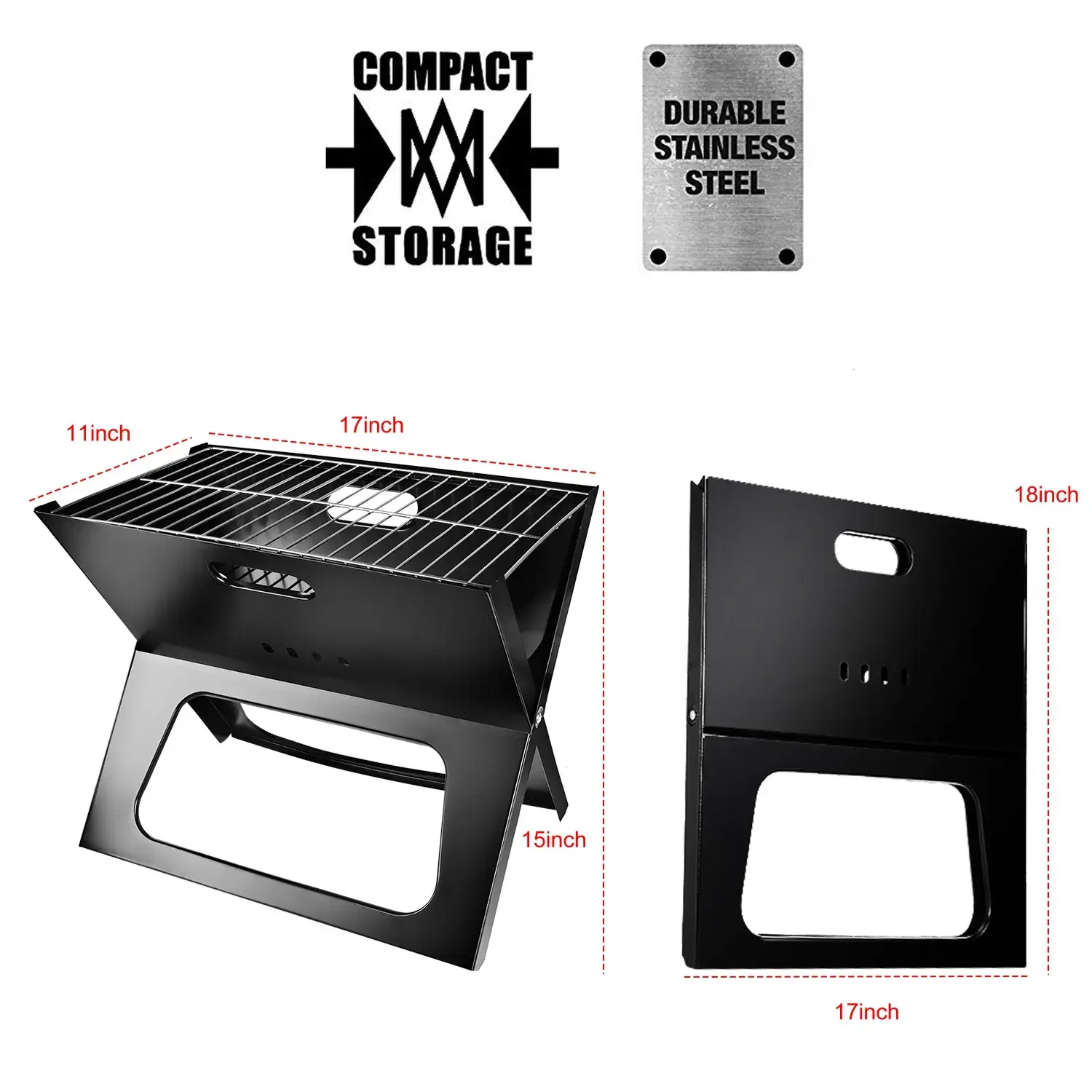 Foldable Portable BBQ Grill Ideal for Camping Gardens Outdoor TravelPicnics and RV Trips