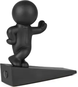 Cute Door Stop, Decorative and Sturdy, Well Designed Door Stopper, Effective to Hold Your Door Open,  Pack, Black (Patented)