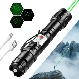 Rechargeable Green Light Pointer, Portable Presenter with Adjustable Mode, Durable Metal Shell, for Daily Office & Teaching Use