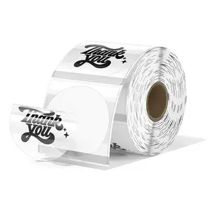 Thermal Printer Label, Direct Thermal Labels, 1 Roll Self Adhesive Round Label, DIY Name Price Label, Compatible with Phomemo M110/M200/M120/M220 Label Machine
