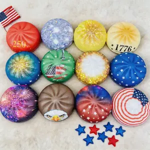 Liberty Dumplings Squishy Blind Box, Independence Day themed stress-relieving squeeze toy set, Simulated steamed bun squeeze toy