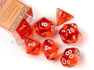 Translucent Orange & White | Chessex Dice Set (7)