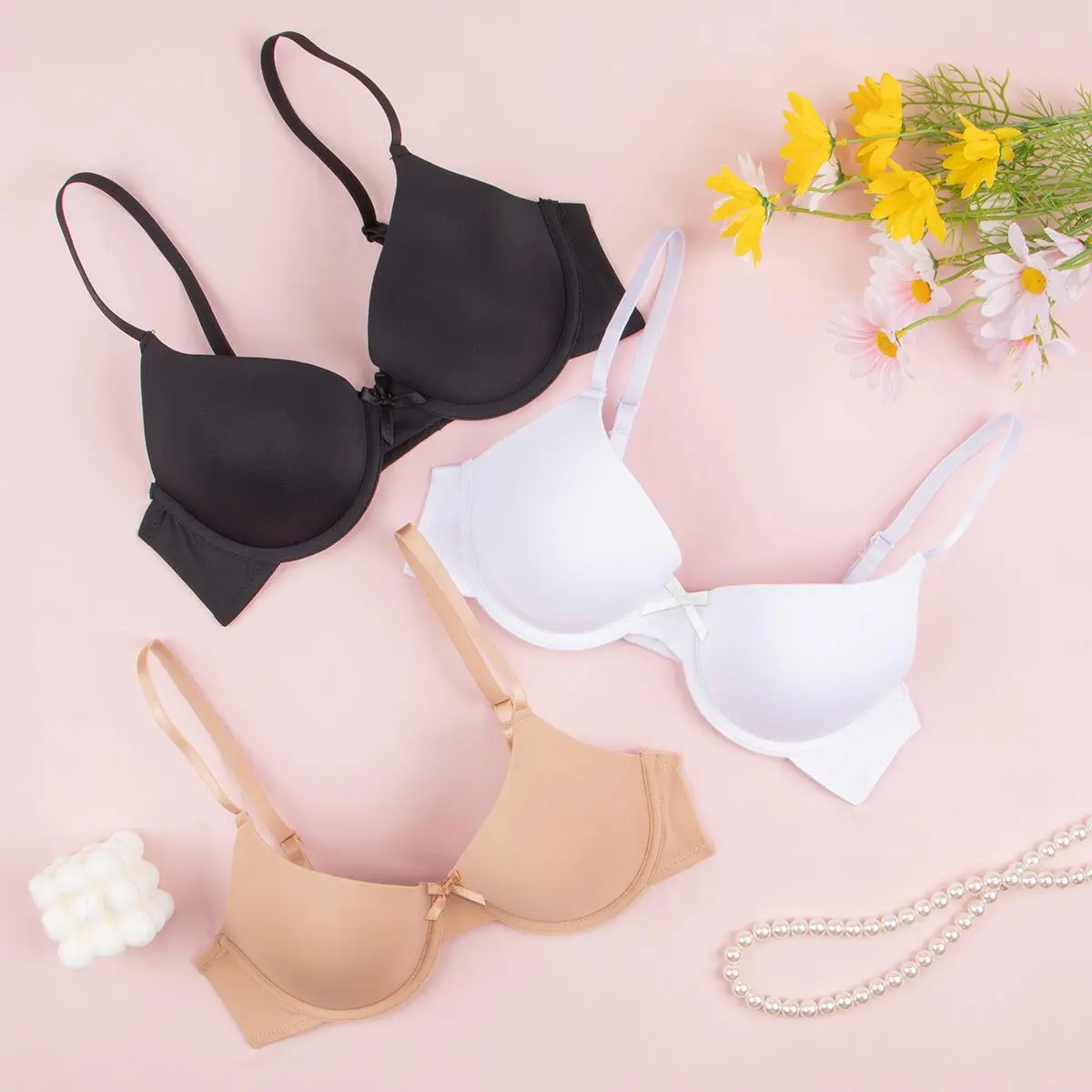 Plus Size Women's Shape Support Bra Nylon Mould Cup Full Coverage Push-Up Anti-Sagging Adjustable Comfort Everyday Lingerie for Fuller Bust