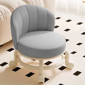 Rolling Stools with Wheels, Little Low Small Stools on Wheels with Backrest, Swivel Chair Stool, 360 Degree Rotating Low Stool, Short Roller Seat Chair for Home Office Garage Salon Kitchen