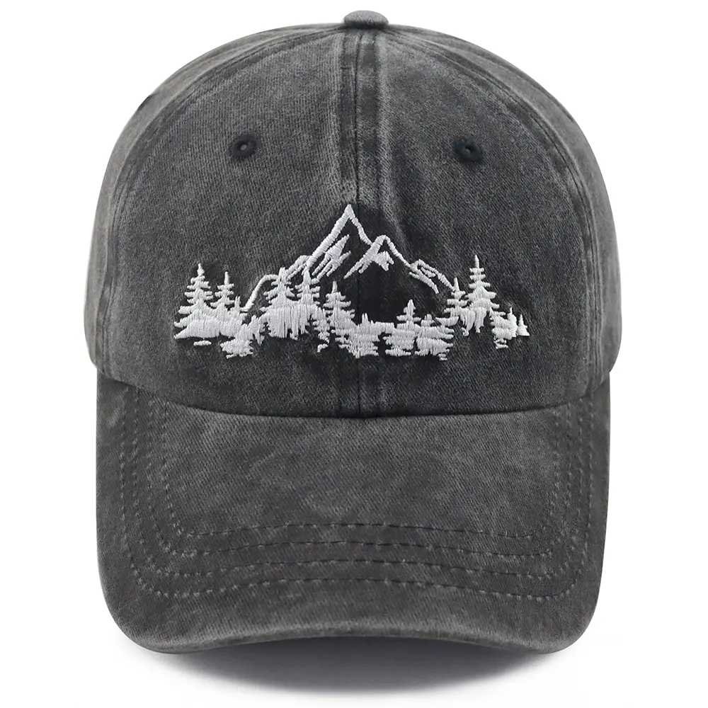 Cotton Baseball Cap with Mountain Embroidery - Adjustable Snapback Dad Hat for Men & Women, Smooth for Thanksgiving Singing Teachers & Grandmas, Casual Outdoor Sun Protection Wear