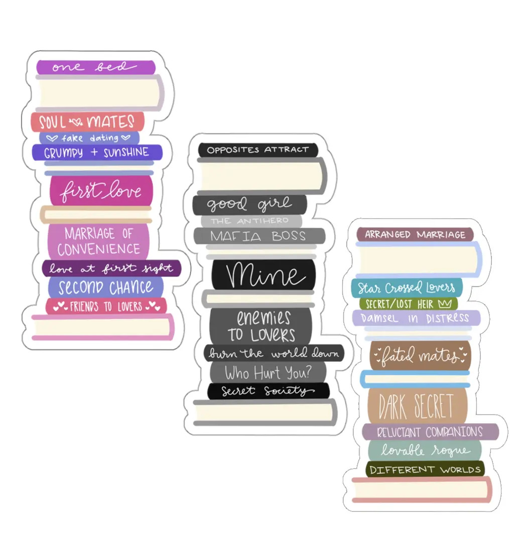 Book Stack Sticker - Romance & Fantasy Reader Gift