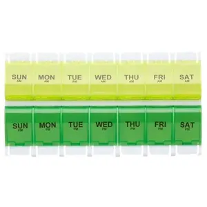 AM/PM Weekly Pill Planner, Large Capacity Easy Open Pill Case