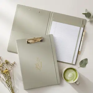 Aesthetic Clipboard Folio with Refillable Lined Notepad & Interior Pocket, Cute Padfolio Legal Pad Holder for Women, Easily Organize Notes at Work, School or Home