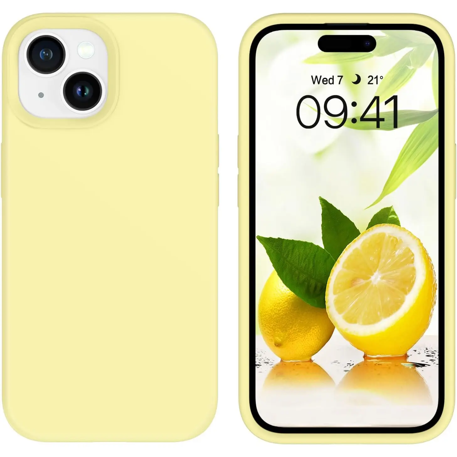 GUAGUA Compatible with iPhone 14 Case Liquid Soft Gel Slim Thin Microfiber Lining Cushion Texture Cover Shockproof Protective Phone Case for iPhone 14 6.1 Inch, Butter Yellow