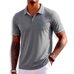 Grand Opening – Men’s casual polo shirt, solid color buttoned versatile basic | 200+ GSM | men’s bowling and golf apparel, suitable for everyday wear, summer business style