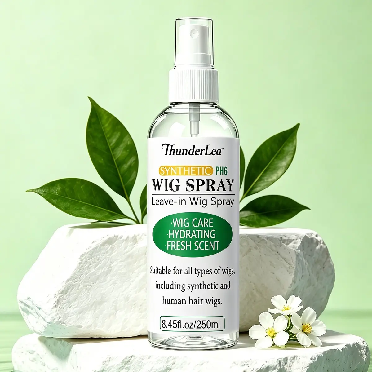 Synthetic Wig Leave-in Conditioner Spray, Cleans & Extends Wig Lifespan, pH 6, with Coconut Oil, Easy to Comb, Hydrating, Soft, Smooth, Wig Treatment, Refreshing & Scent, Hair Hydration | 8.45 fl.oz