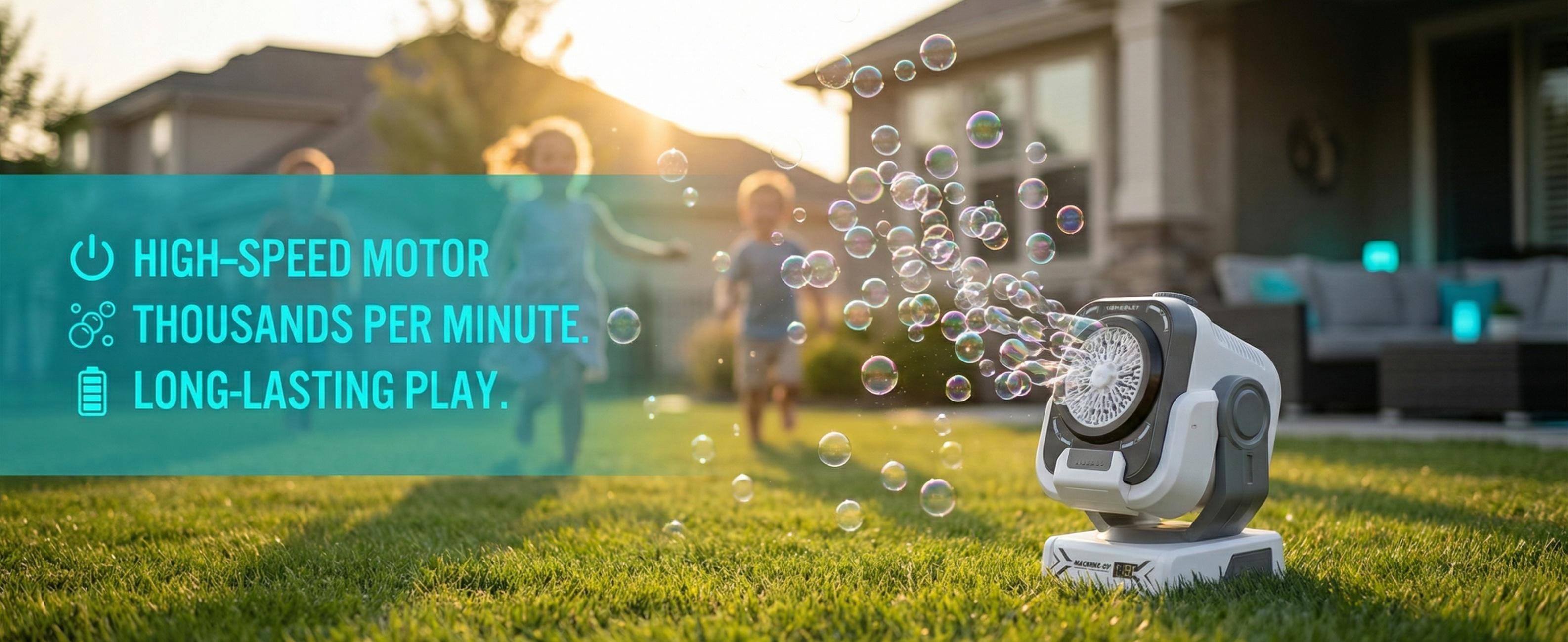 Upgraded Bubble Machine, 1800mAh Rechargeable, for Kids/Weddings/Parties/Outdoor Use, Ideal Christmas/Thanksgiving/Black Friday Gift, 2 AAA Batteries Required for Remote (Not Included)