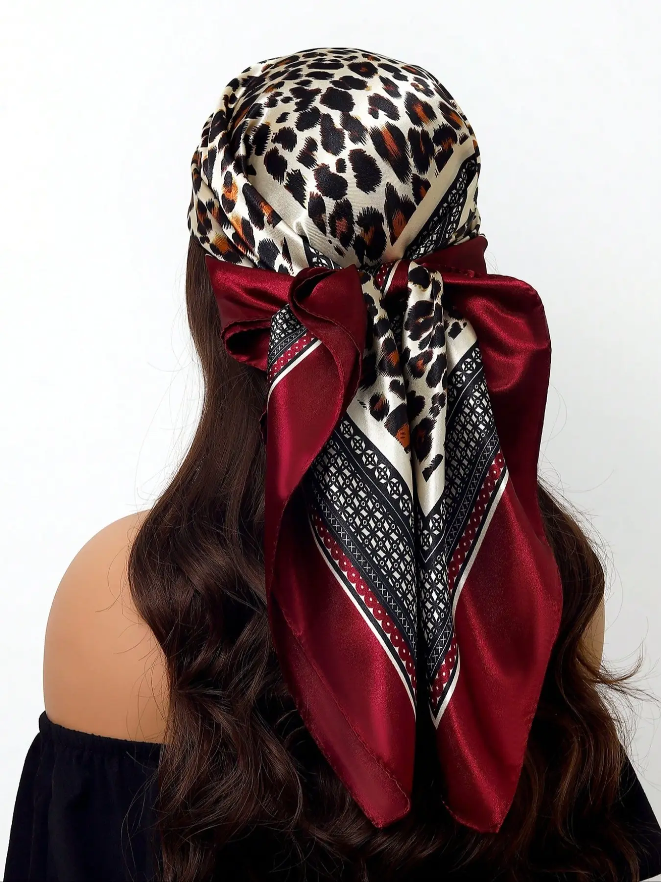 Women's Fashion Leopard Print Square Scarf, Tignon Scarf, Casual Soft Shawl, Soft Comfortable Headscarf for All Seasons, Vintage Versatile Accessory, Casual Bandana, Square Head Scarves