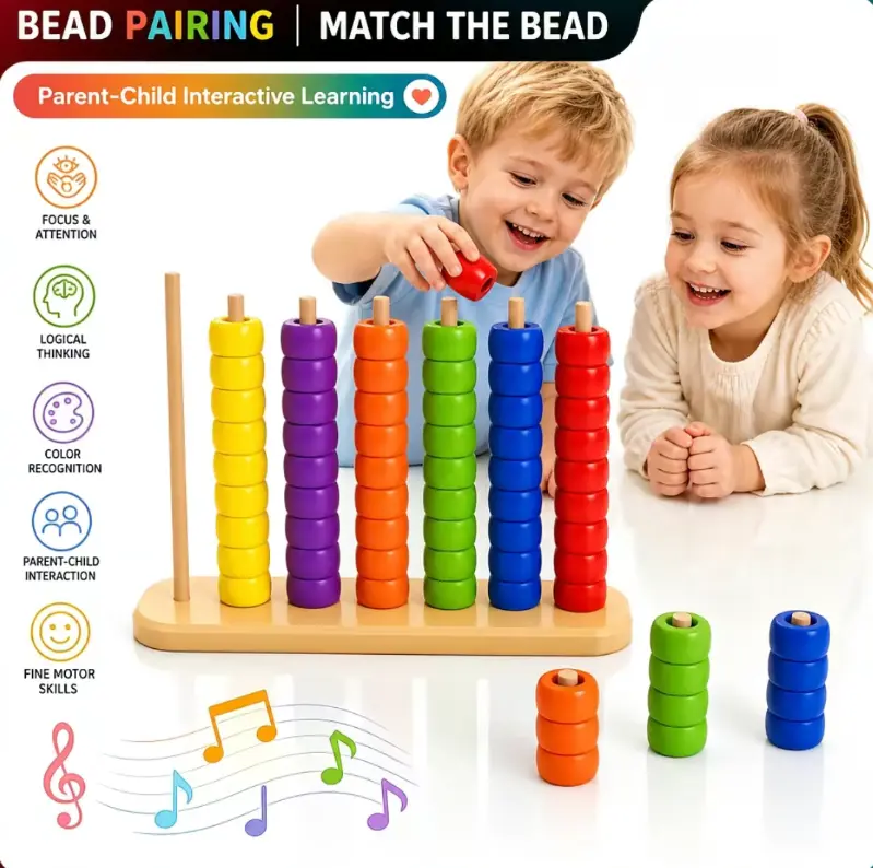 Bead Matching Game, Kids Educational Toy, Early Learning Toy, Ideal for Family Gatherings & Liven Up the Atmosphere