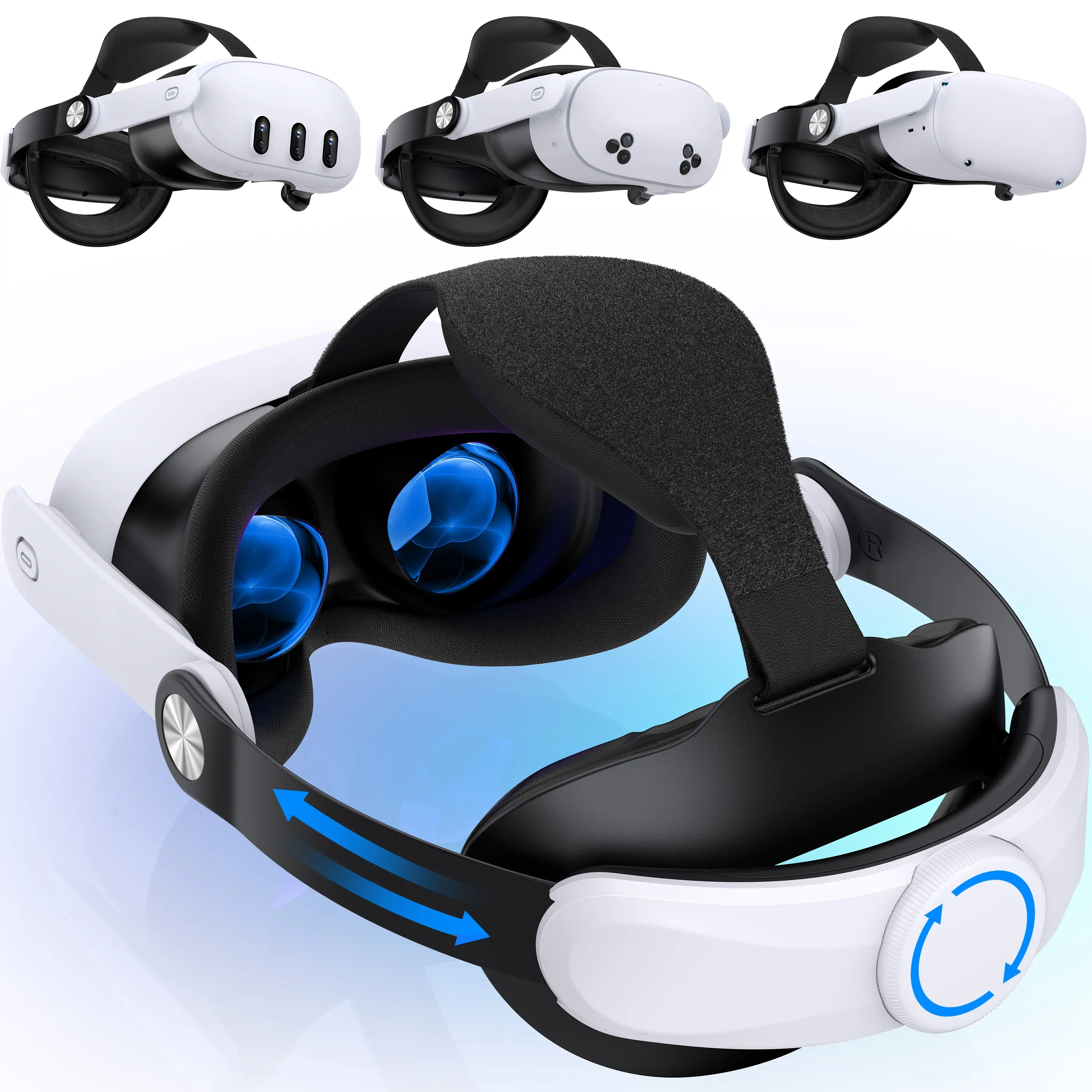 for Meta Quest 3S/Quest 3/Quest 2 Head Strap, Adjustable Comfort Head Strap for Elite Strap,Lightweight VR Headset Strap Enhanced Support&Comfort&Reduce Pressure for PlayStation Vita Game