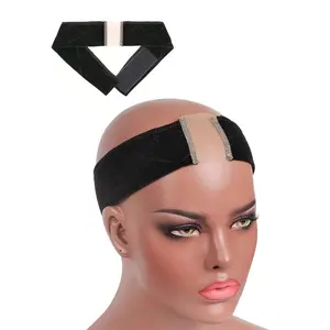Women's Wig Grip Band, Adjustable Soft Headband with Transparent Lace, Non Slip Velvet Wig Grip Band, Keeps Your Wigs and Head Scarves Secure
