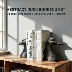 Vintage Duck Head Bookshelf Decoration, Old Look Bookcase Ornament, Office Desktop Entryway Decor, Retro Style Home Accent