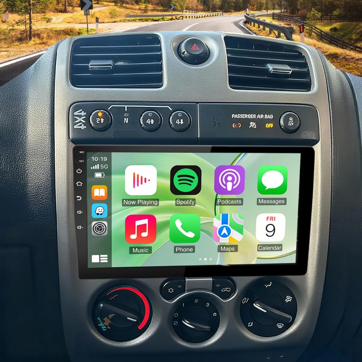 10.1" Double Din Android Car Stereo for 2004-2006 Chevy Colorado, 4+64G Doubledin Radio with Wireless CarPlay, Android Auto, GPS, Bluetooth, HiFi, SWC, AHD Backup Camera, MirrorLink, Temperedglass Screen