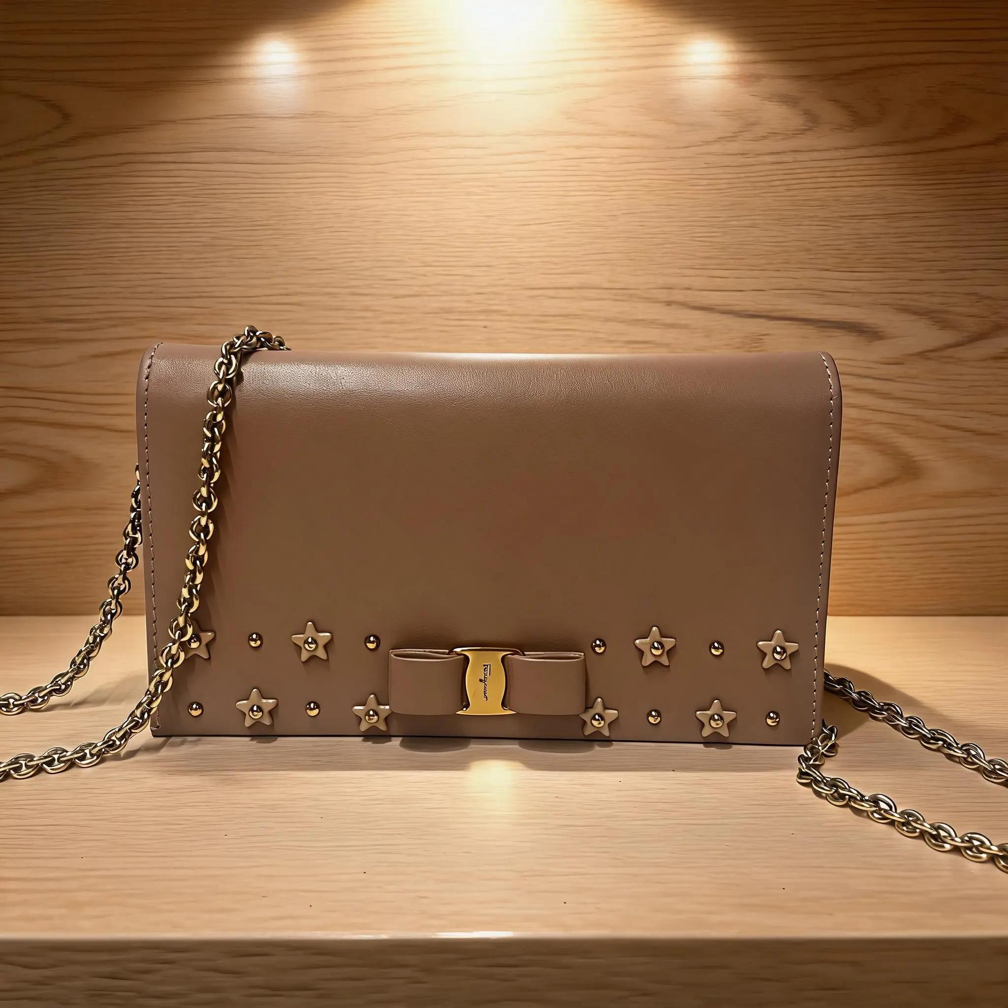 Pre-owned SALVATORE FERRAGAMO Lambskin Shoulder Bag C0724222319