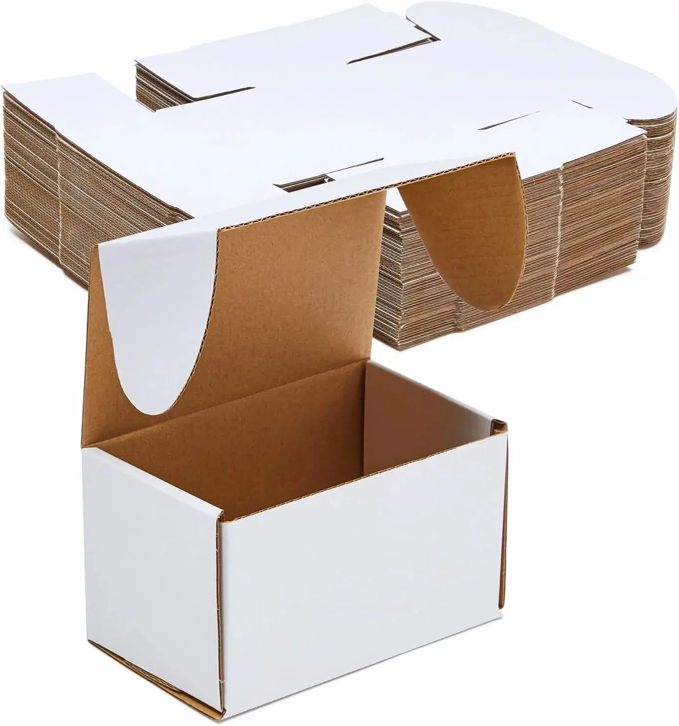6x4x4 White Corrugated Cardboard Shipping Boxes 50 Pack, Small Mailer Boxes for Packaging, Mailing & Small Business
