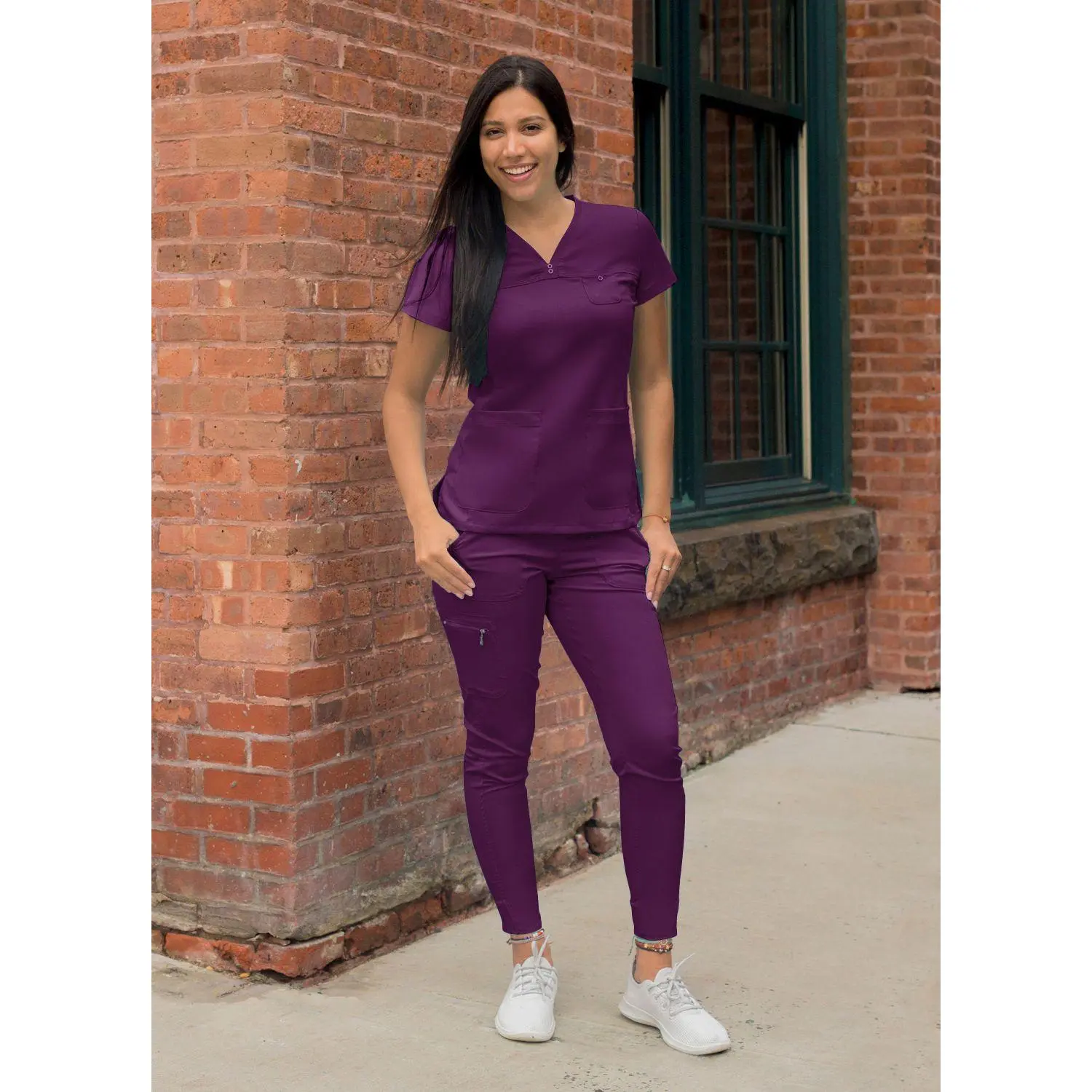 Women's Movement Booster Jogger Scrub Set by Adar XXS-3XL / Eggplant