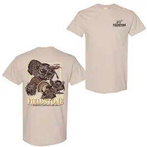 Fieldstone Wild Turkey Hunting T-Shirt, Southern Outdoor Graphic Tee, Unisex Shortsleeve Crewneck, Fabric Cotton, Menswear Top, Gifts for Men and Women, Trendy Shirt for Gobbler Season & Country Life 67 shirt christian clothing