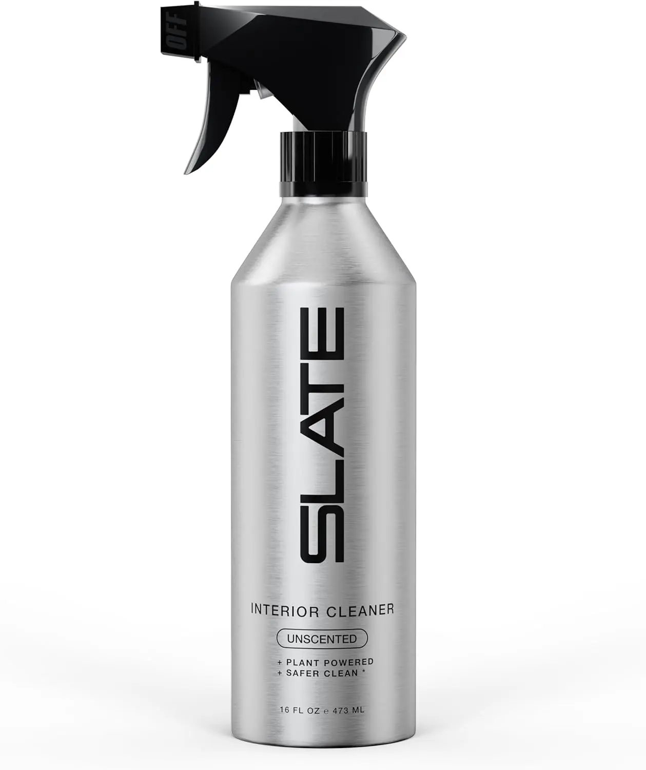 Slate Car Interior Cleaner - Nontoxic Plant-Based Formula, Car Seat Cleaner, Safe for all Leathers, Plastic, Wood, Metal, Biodegradable, Prop 65 Compliant - Unscented, 16oz