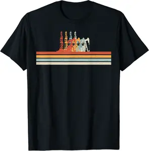 Retro Drilling Oil Rig Drilling Rig Oilfield Worker T-Shirt - Rosazamorap Shop 89B0CX3XLTXB