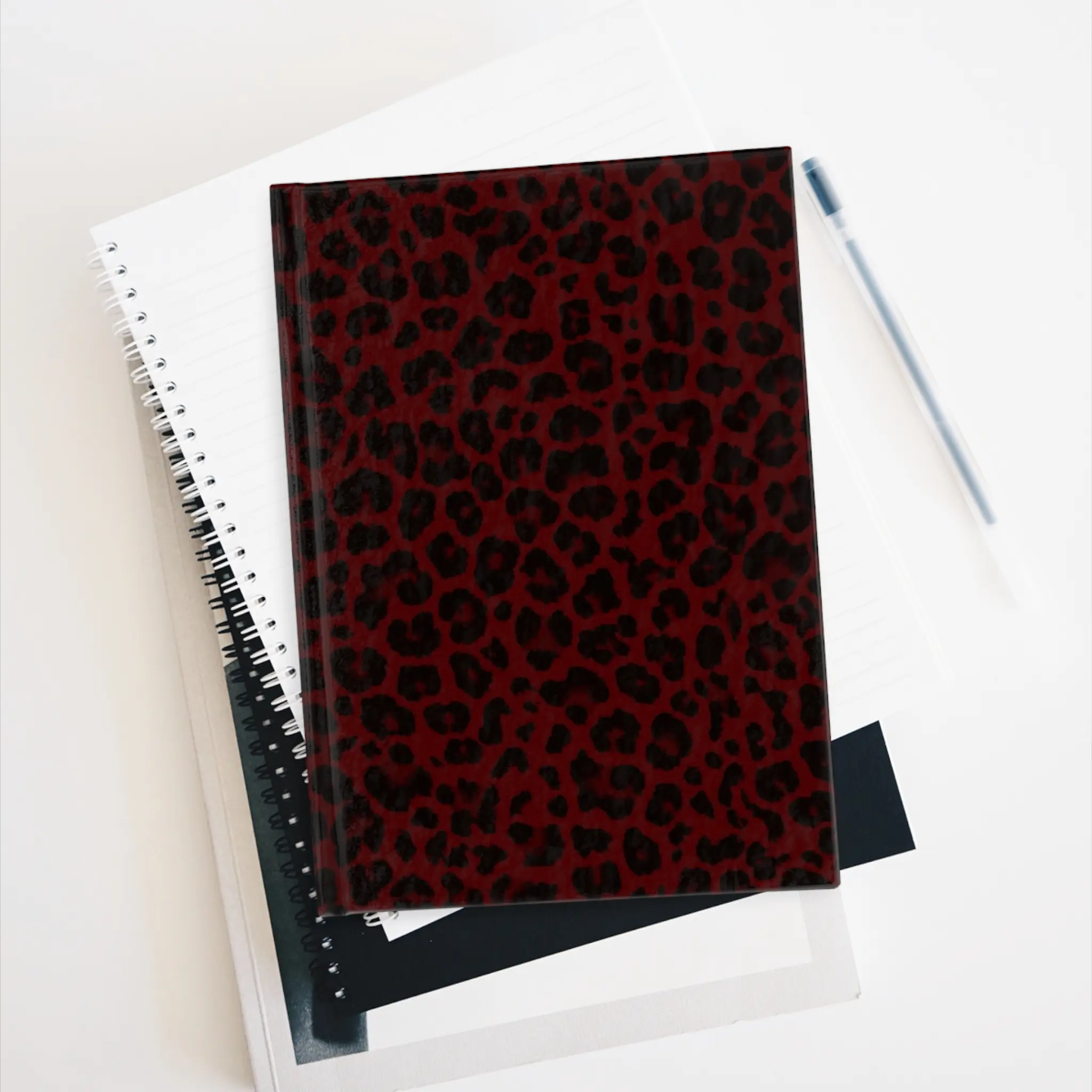 Red & Black Cheetah Print Notebook
