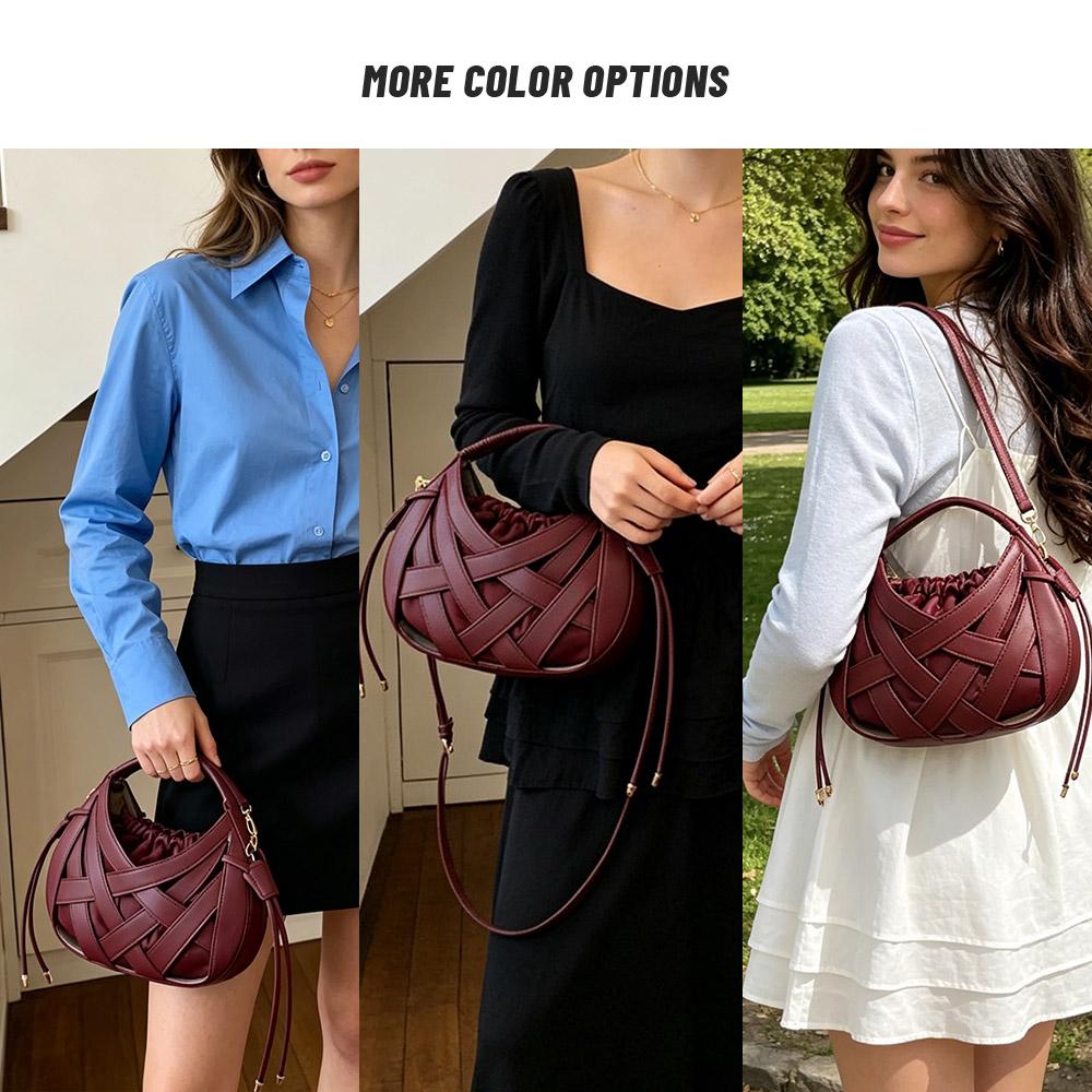 Women's 2026 New Woven High-End Handbag - Chic Korean Style Plain Weave Underarm Crossbody, Unique Niche Design Daily Use Bags, Aesthetic Casual Fashionable Commuter Accessory, Ideal Gift for Her, Aesthetic Shoulder Handbag