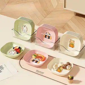 Snack plates, plastic dipping sauce plates, bone-spitting plates, cute children's sauce plates, cartoon-flavored plates, tableware, fruit plates, household