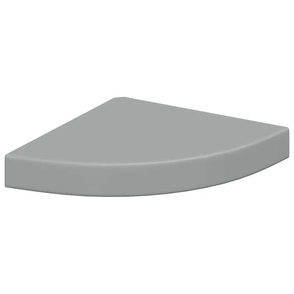 vidaXL Wall Corner Shelf, Floating Corner Shelf, Display Shelf, Wall Mounted Shelf for Book DVD CD Photo Frame Display, Modern Style, Gray MDF 323901