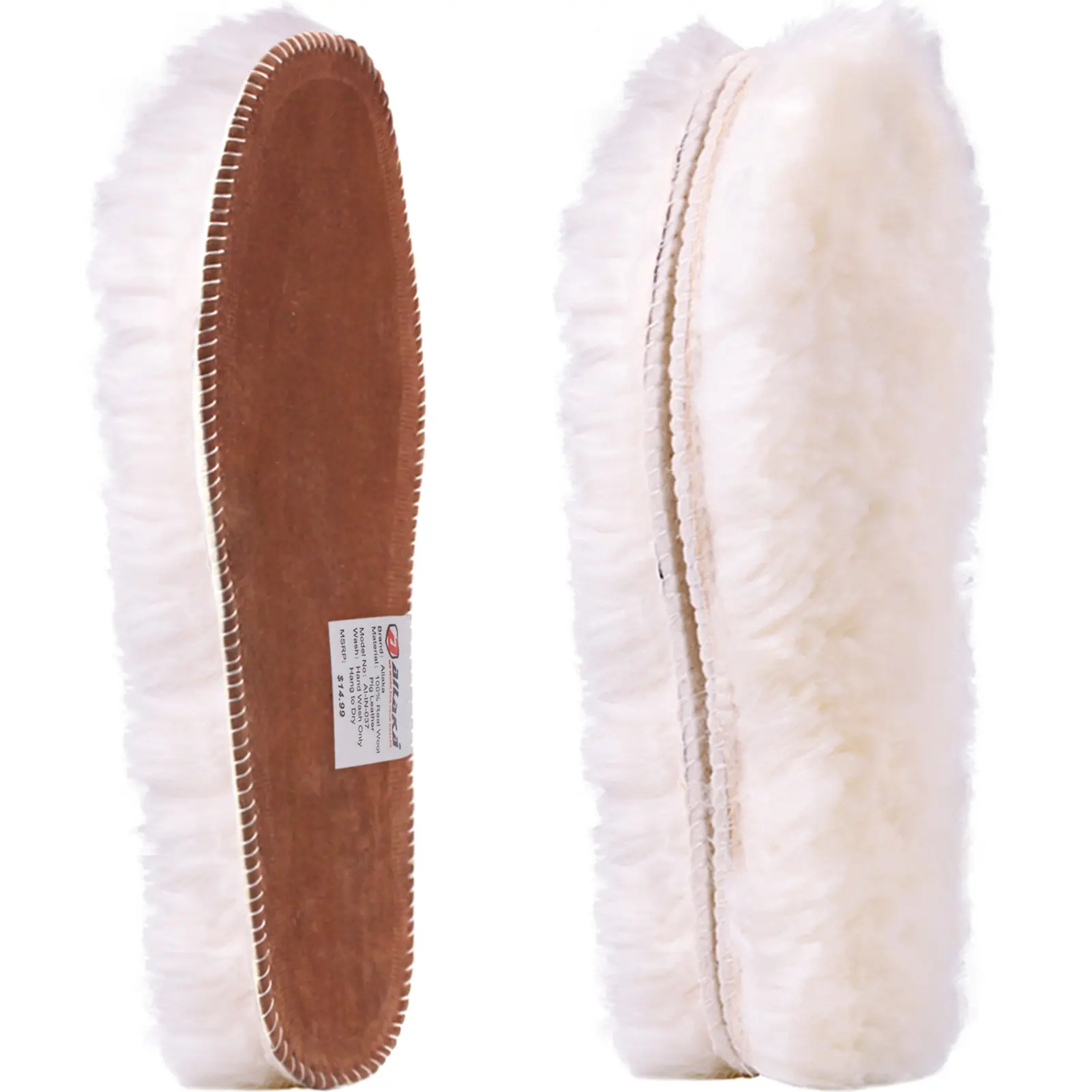 2 Pieces Ailaka Thickened Warm Wool Insoles, Fuzzy Shoe Liners, Replacement Inserts for Shoes, Boots & Slippers; Winter Boot Insoles, Premium Ultra-Thick Faux Wool Insoles, Warm Fuzzy Shoe Inserts, Fuzzy Slipper Replacement Insoles.