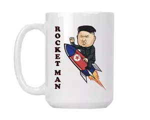 Rocket Man Kim Jung Un - White Ceramic Coffee Mug Cup