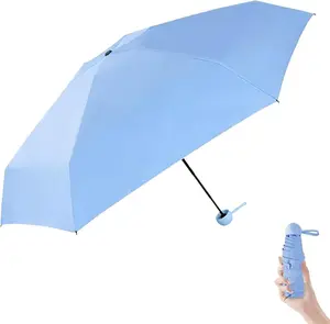 Travel Mini Umbrella Compact Small & Lightweight, UV Rain Protection, Pocket-Sized Folding Umbrellas with Quickdraw & Case for Men Women & Kids Backpack