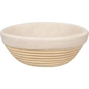 Banneton Bread Proofing Basket with Liner, 9 Inch Round Sourdough Bread Baking Supplies, Sourdough Starter Kit for Bread