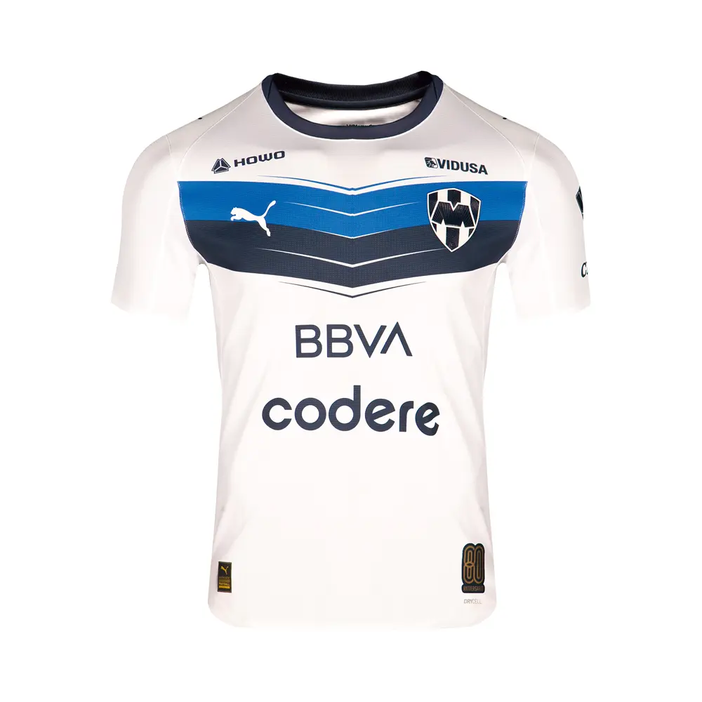PUMA Mens Monterrey Shirt Crew Neck Short Sleeve Away Replica Jersey 25-26 Casual - White