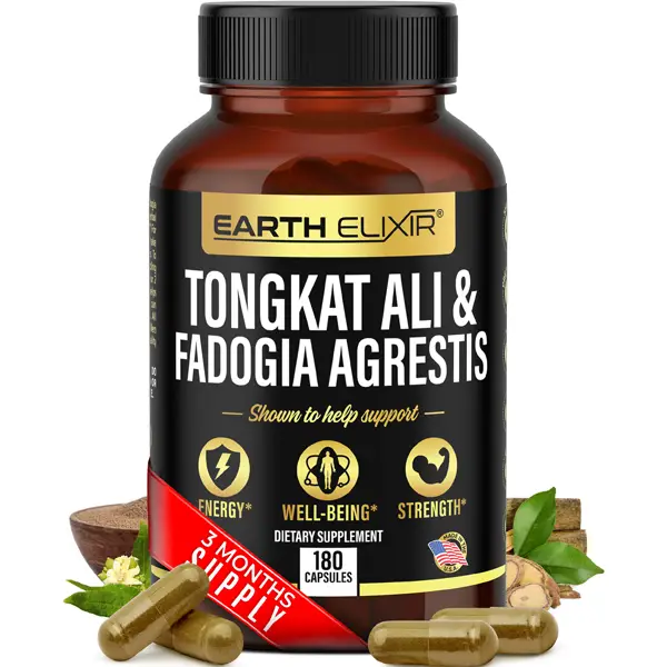 Earth Elixir Tongkat Ali & Fadogia Agrestis Dietary Supplement - Supports Energy...