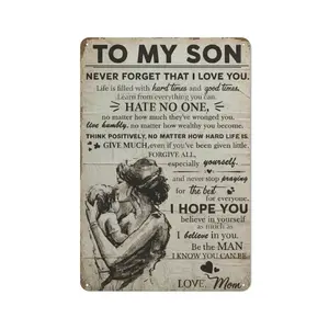 To My Son Gifts From Mom Inspirational Sign Wall Art I Love You Son Tin Sign To My Son Never Forget That I Love You Metal Signs Family Tin Sign Lion Gift From Mom To Son Wall Plaque 8x12 Inch