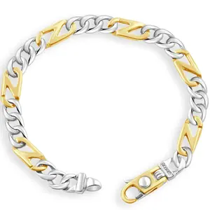Men's Figaro with Mariner Link 14k Gold (21gram) or Platinum (33gram) Bracelet 8.5"