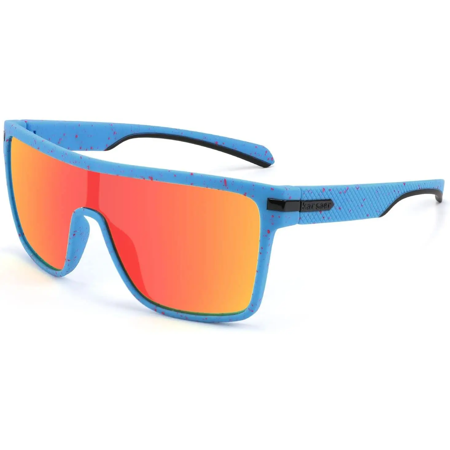 Karsaer Flat Top TR90 Polarized Sports Men Sunglasses Vintage Square Cycling Running Fishing Golf Hiking Sports Glasses K7034